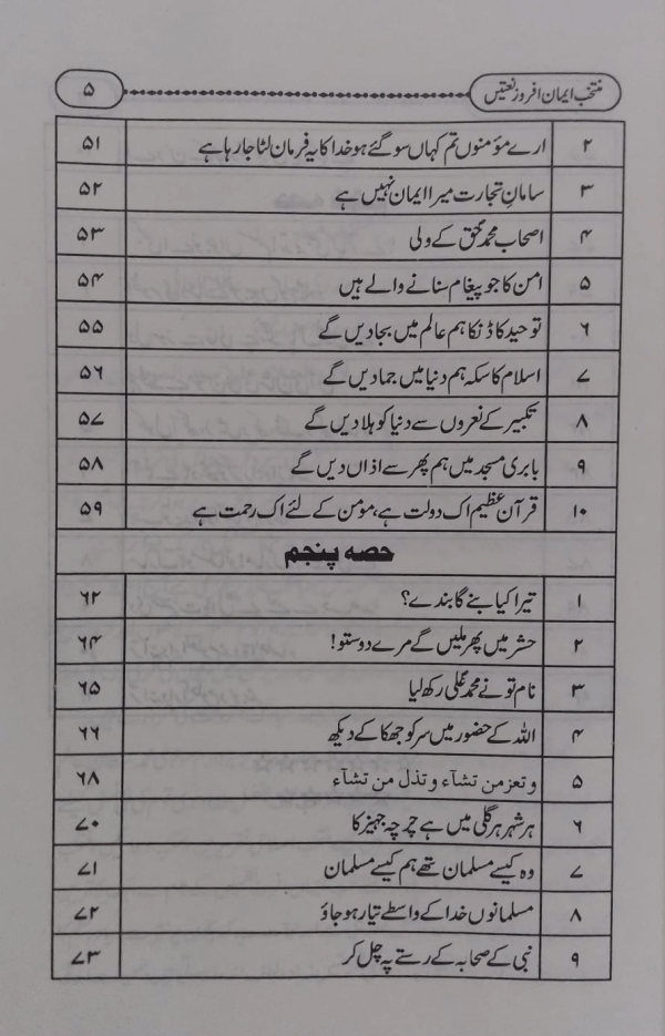 Muntakhab Iman Afroz Nazmen  منتخب ایمان افروز نظمیں