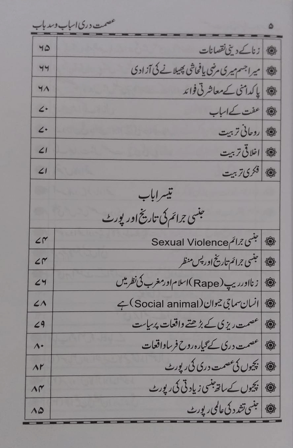 Ismat dari Asbab aur Sadd-e-Bab  عصمت دری اسباب اور سدِباب