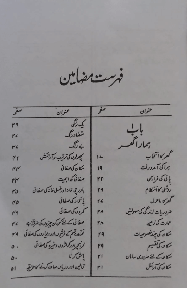 Ilm-e-Umoor Khana dari  علم امور خانہ داری